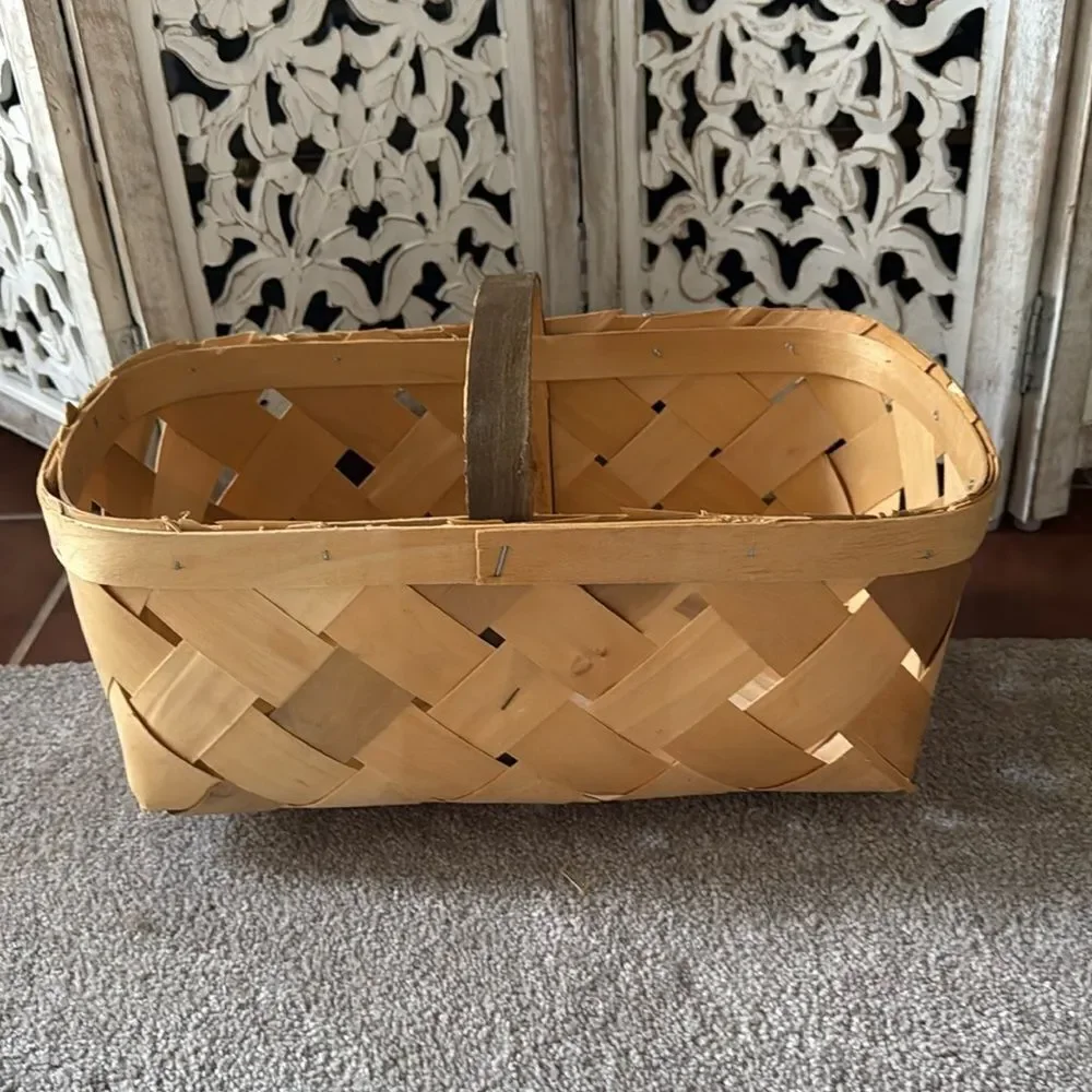 Woven Tan and Brown Basket